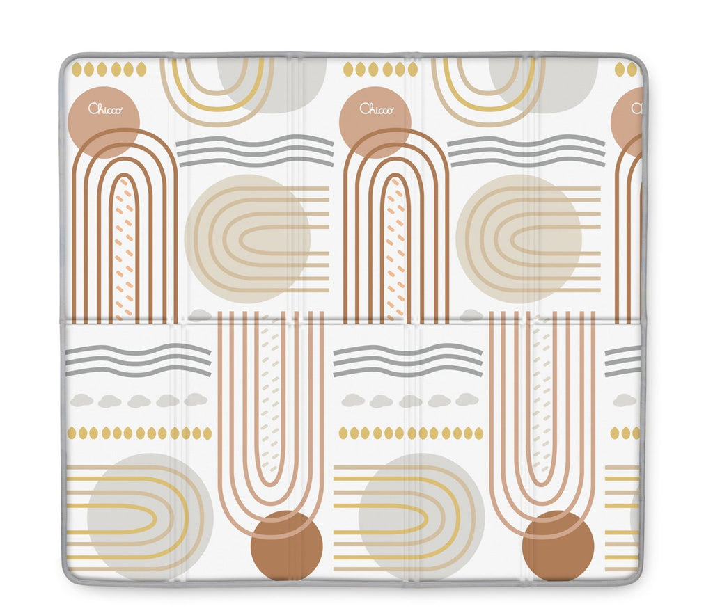 GIOCO MAXI TAPPETO Chicco large 2-in-1 baby play mat with reversible geometric and dreamy landscape design, soft, waterproof, and foldable with carrying bag