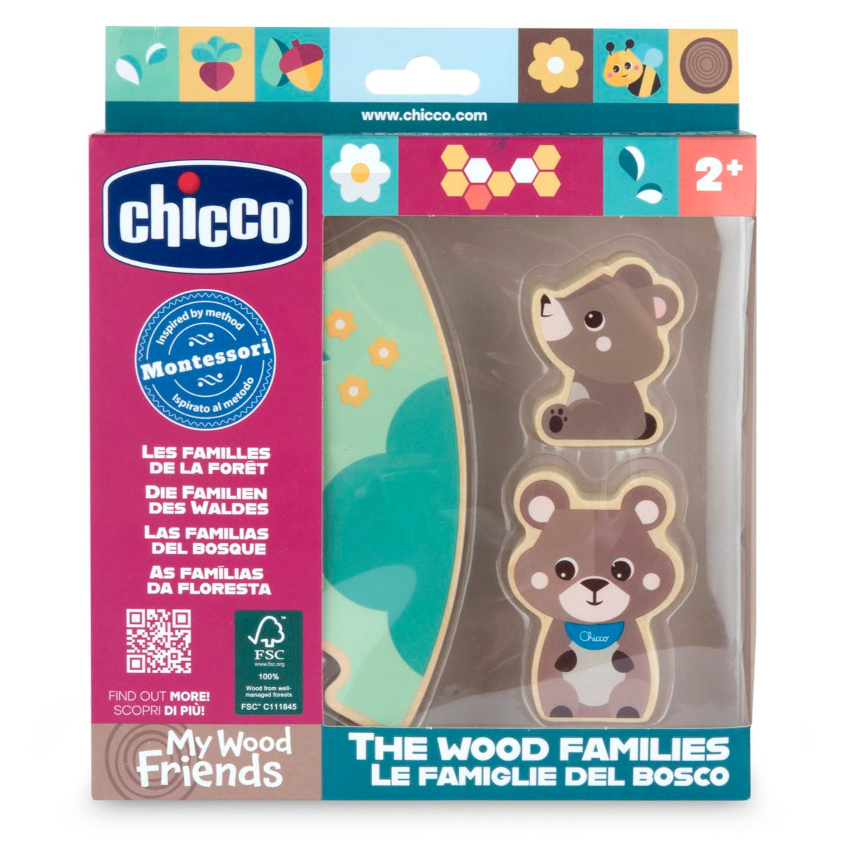 GIOCO LEGNO SET ORSETTO PAPA' FAMIGLIA NEL BOSCO CHICCO