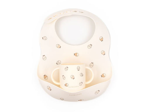 SET REGALO BAVAGLINO E TAZZA IN SILICONE BAMBOOM
