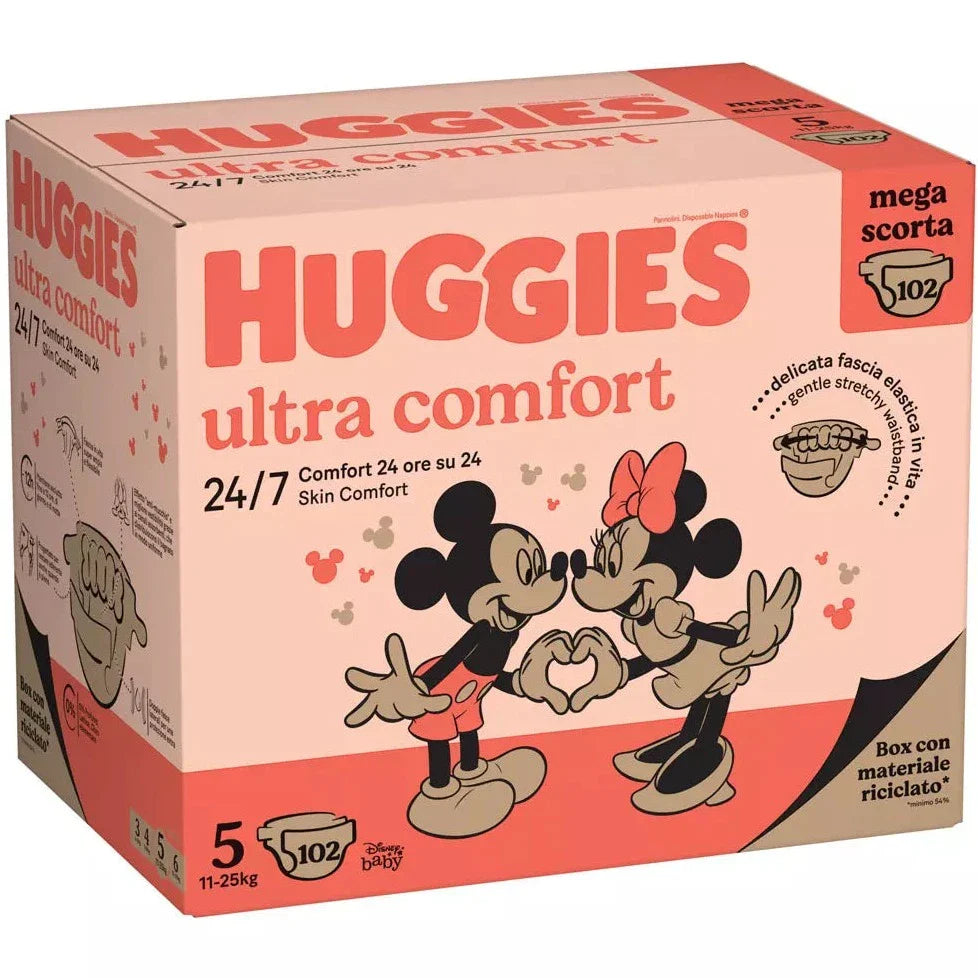 MEGAPACK HUGGIES U.C. taglia 5 pannolini ultra comfort per bambini attivi confezione da 108