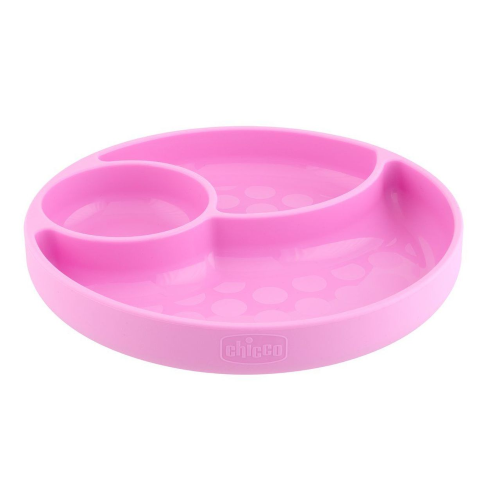 PIATTO PORZIONATO SILICONE ROSA 12M+ CHICCO