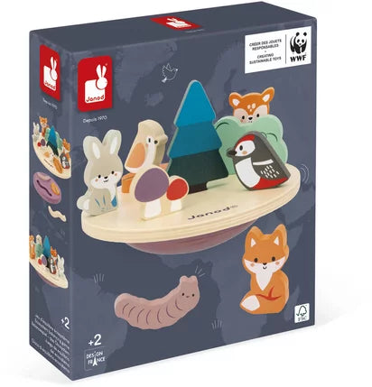gioco in legno equilibrio ecosistema con animali e piante Janod FSC bambini 2+