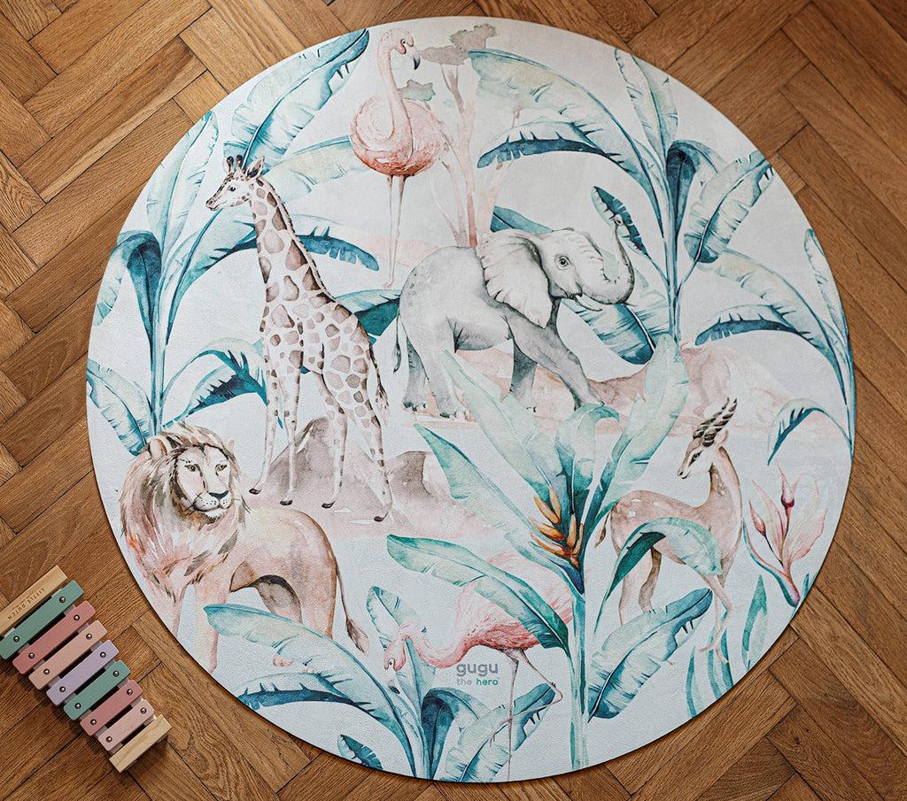 TAPPETO GUGU THE HERO AFRICAN LIFE TONDO