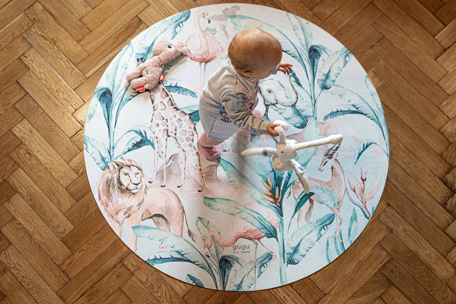 TAPPETO GUGU THE HERO AFRICAN LIFE TONDO