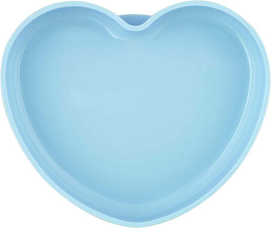 PIATTO CUORE CON VENTOSA AZZURRO CHICCO