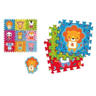 TAPPETO PUZZLE 9 PZ. ANIMALI 10M+