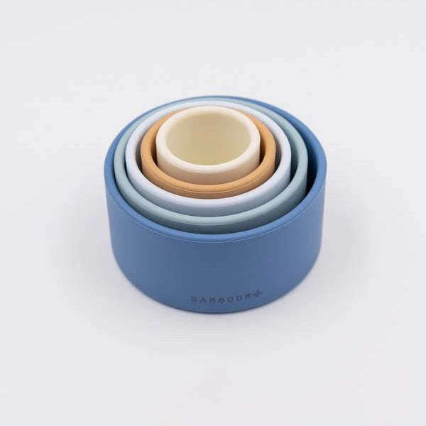 GIOCO TORRE CUBI AZZURRO BAMBOOM