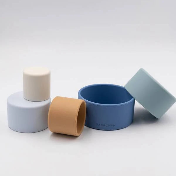 GIOCO TORRE CUBI AZZURRO BAMBOOM