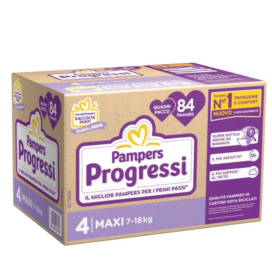 PAMPERS PROGRESSI QUADRIPACK MAXI 84 PANNOLINI