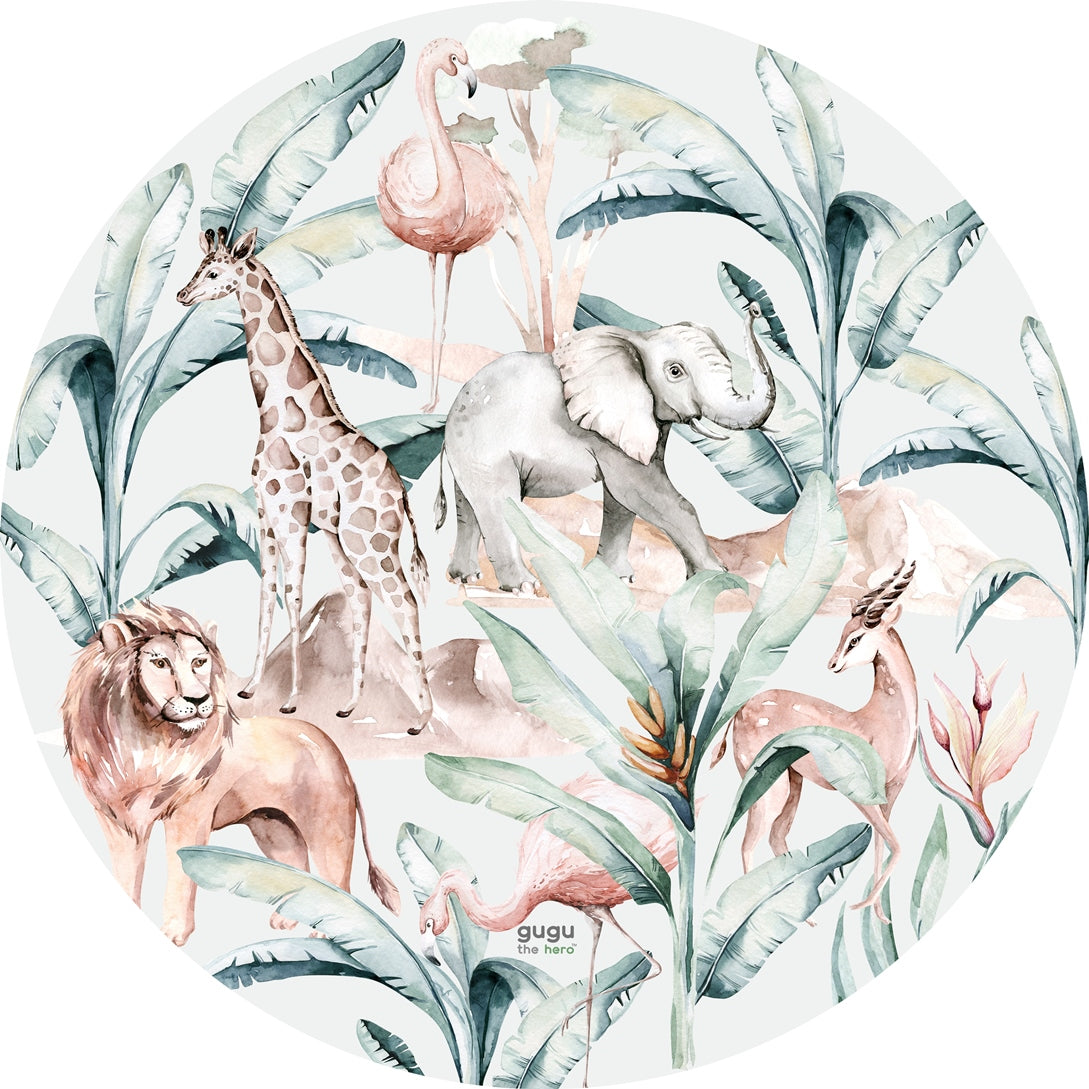 TAPPETO GUGU THE HERO AFRICAN LIFE TONDO