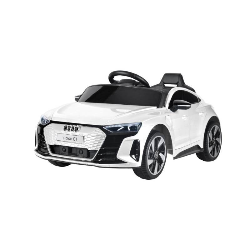 Auto elettrica bambini Audi e-tron GT bianca con luci e portiere apribili