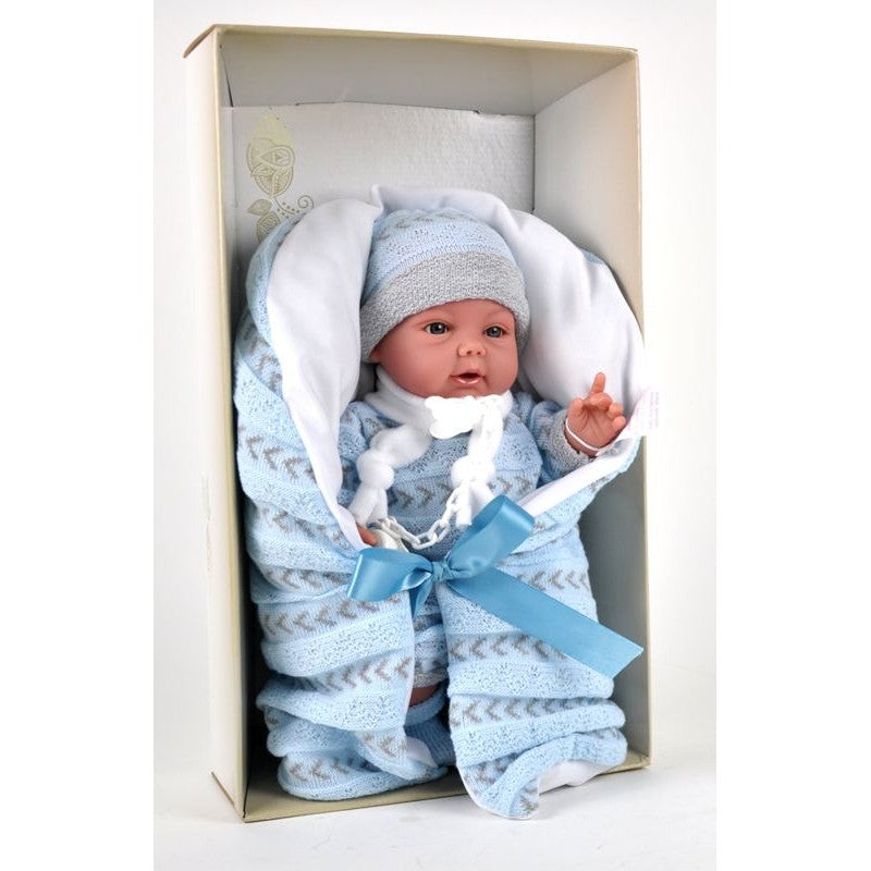 GIOCO BAMBOLA CON TUTINA AZZURRA CM 33