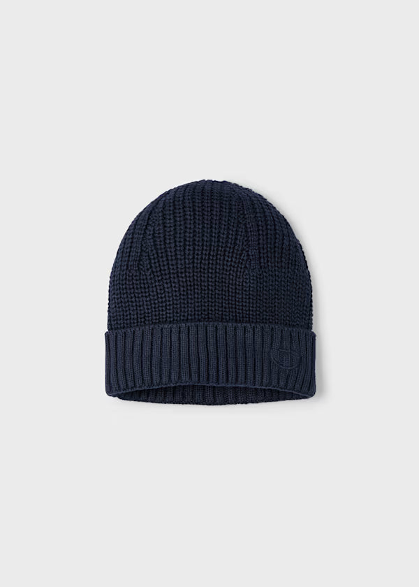 Navy blue unisex CAPPELLO MAYORAL BOY beanie made from warm 100% cotton fabric.