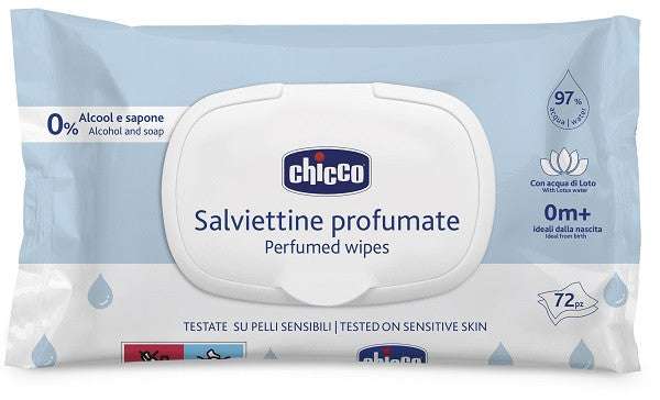 Offerta 3 pezzi Salviette Chicco 72 pz con placchetta chiusura morbide e delicate per bambini