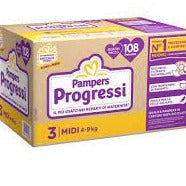 PAMPERS PROGRESSI QUADRIPACK MIDI 108 PANNOLINI