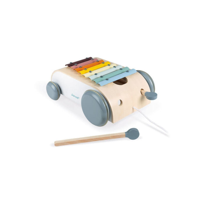 GIOCO IN LEGNO XILOFONO CON RUOTE JANOD