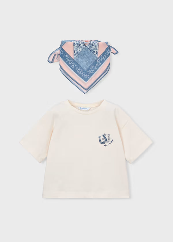 MAGLIETTA M/C CON FOULARD MAYORAL GIRL