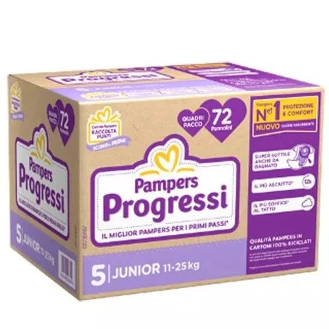 PAMPERS PROGRESSI QUADRIPACK JUNIOR 72 PANNOLINI