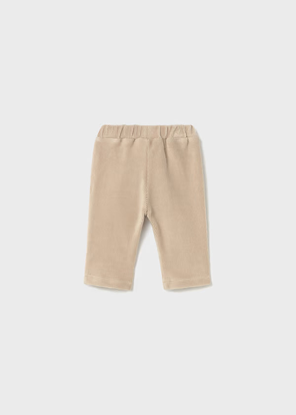 Pantalone panno Mayoral girl beige per neonata con elastico e fiocco decorativo