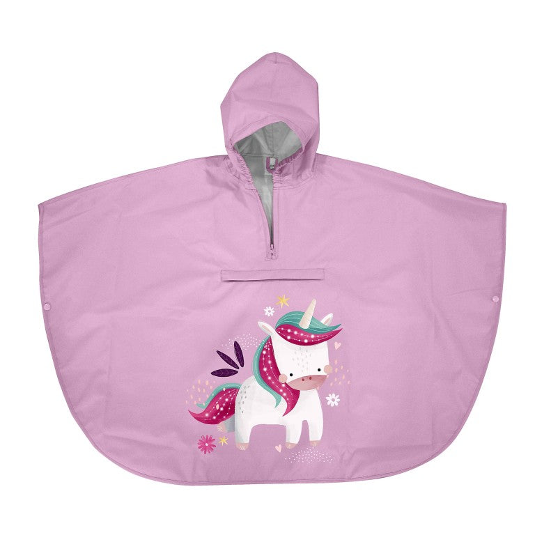 PONCHO PIOGGIA UNICORNO SASSI GIRL