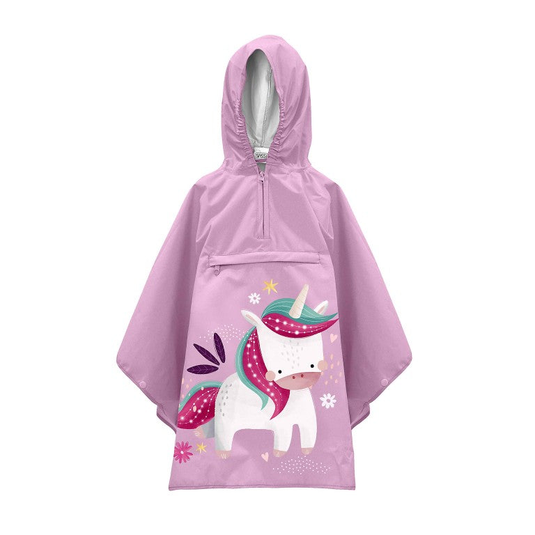 PONCHO PIOGGIA UNICORNO SASSI GIRL