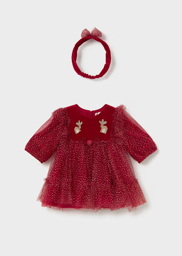 VESTITO VELLUTO ROSSO CERC MAYORAL GIRL