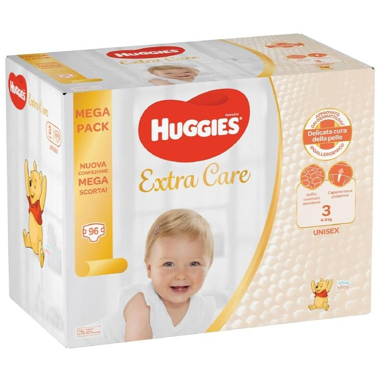 MEGAPACK HUGGIES EXTRA CARE MIS3 4/9                                            