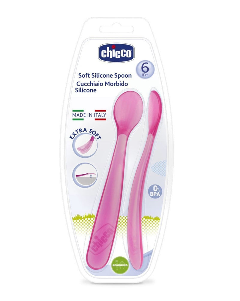 CUCCHIAIO 2PZ MORBIDO 6M CHICCO ROSA - ANNI VERDI