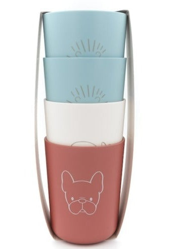 SET BICCHIERI 4 PZ.COLORI MISTI BAMBOOM                                         