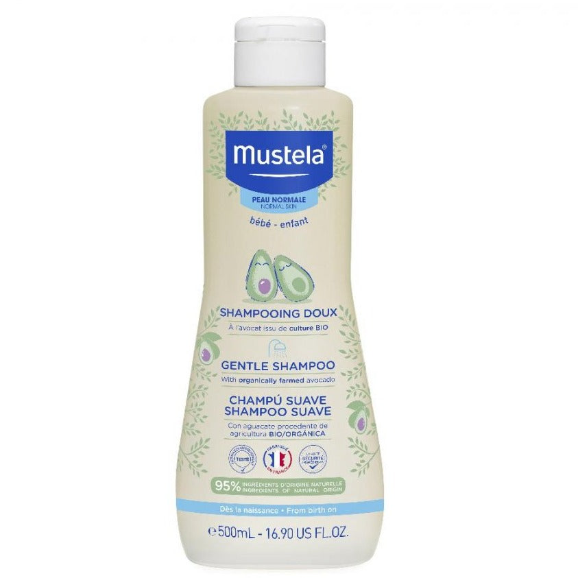 Mustela SHAMPOO CAMOMILLA 500ml baby gentle shampoo with organic avocado and chamomile extract