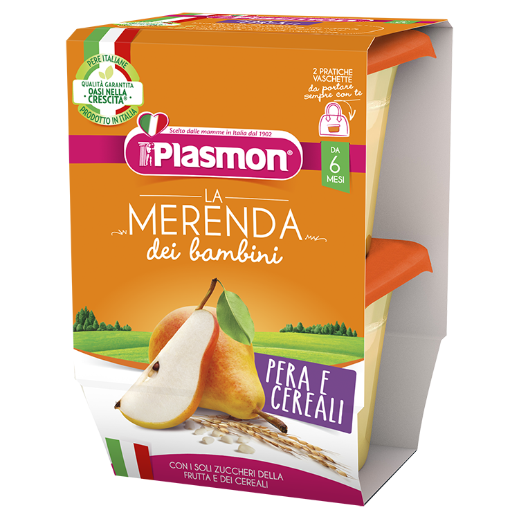 MERENDA PERA/CEREALI 2X120 PLASMON - ANNI VERDI