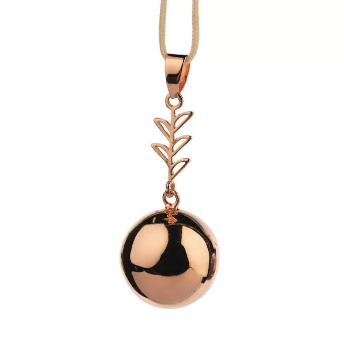 COLLANA BOLA ORO ROSA FOGLIOLINA