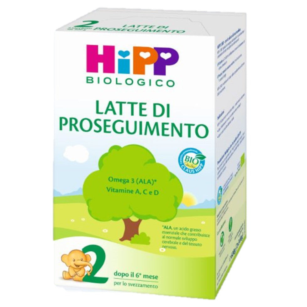 Latte HIPP BIO 2 600gr organic follow-on milk with Omega 3 and vitamins A, C, D for babies over 6 months