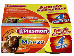 OMO MANZO Plasmon baby beef puree 4-pack, no added salt, steam-cooked, 100% Italian product
