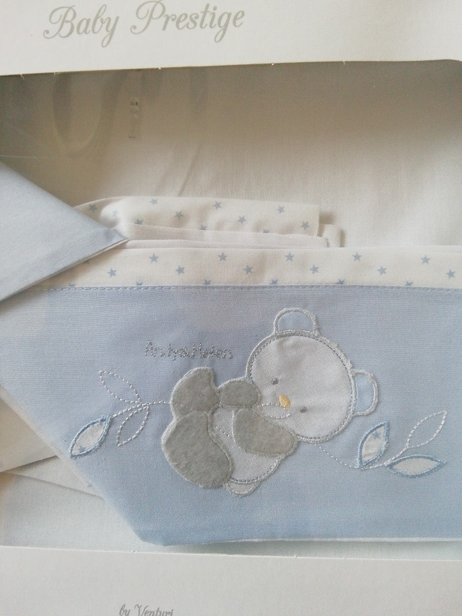 SET 3PZ LENZUOLO KOALA CULLA AZZURRO                                            